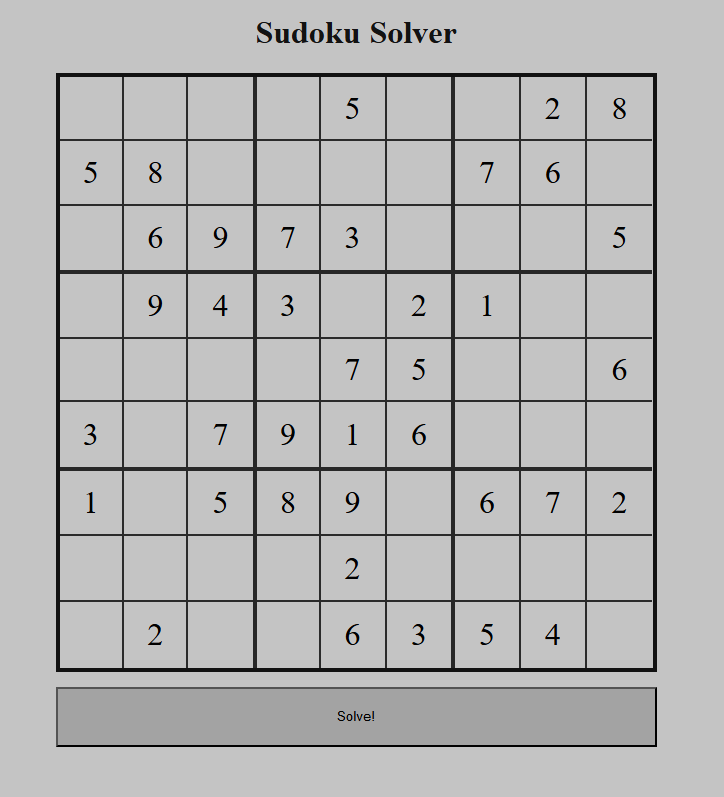A Sudoku Puzzle Solver
